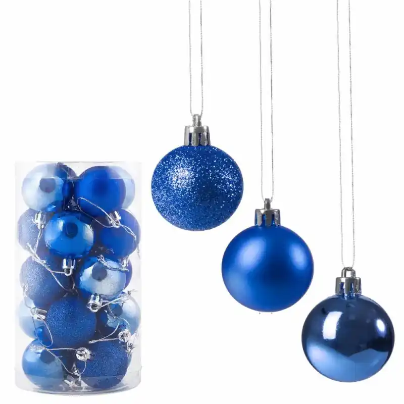 Must-Have Vánoční baňky tmavě modré mix - 4cm, sada 20ks