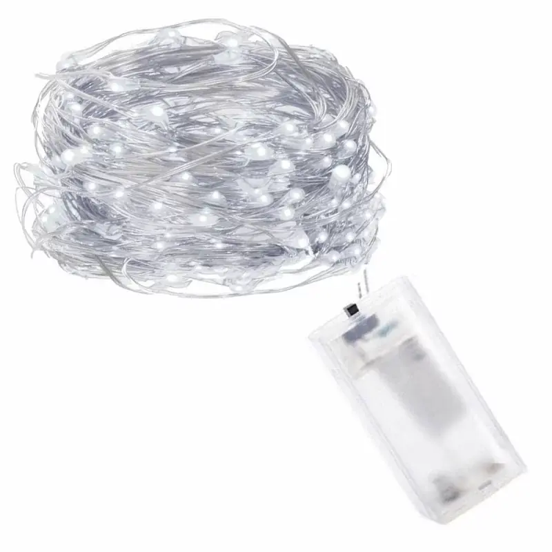 Rychlé Dodání LED řetěz Nano - 2m, 20LED, 2xAA, studená bílá