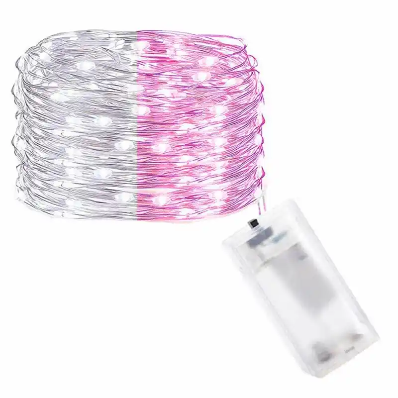Expresní Doručení LED řetěz Nano Duo - 2m, 20LED, 2xAA, bílá/růžová