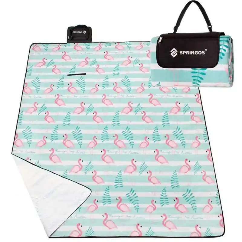 Autentický Pikniková deka 200x200 cm SPRINGOS PM016 plameňáci