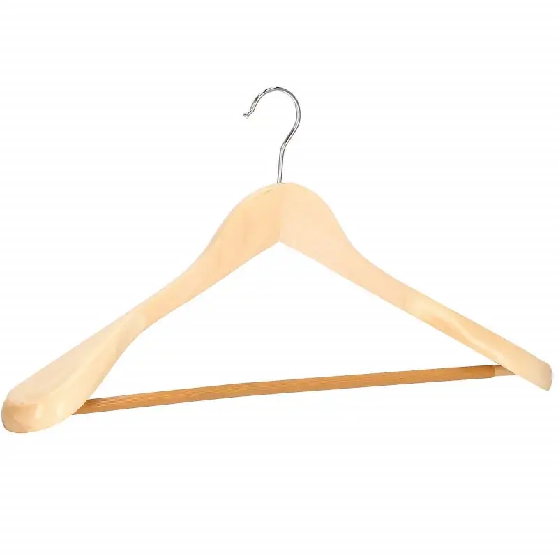 Finální Výprodej Dřevěné ramínka na šaty 45 cm, přírodní SPRINGOS HG0050