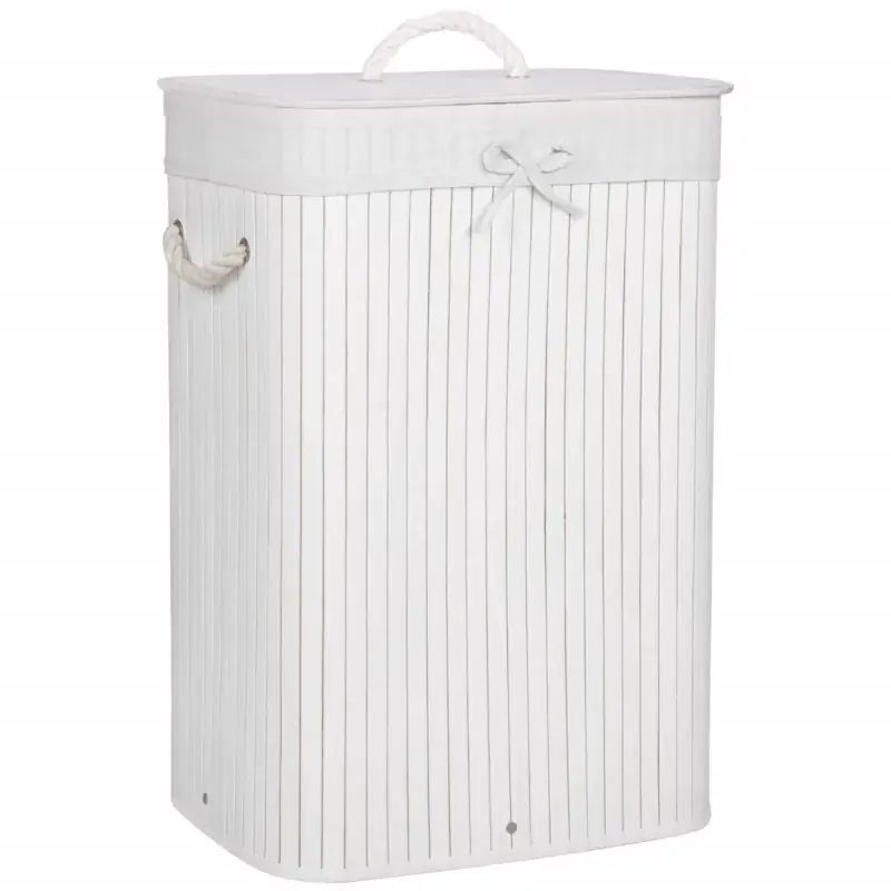 Must-Have Koš na prádlo 72l SPRINGOS BAMBOO bílý