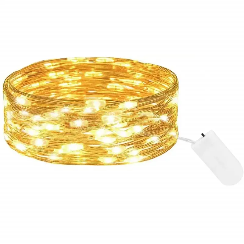 Bezpečná Platba LED řetěz Nano - 1m, 10LED, 2xCR2032, teplá bílá