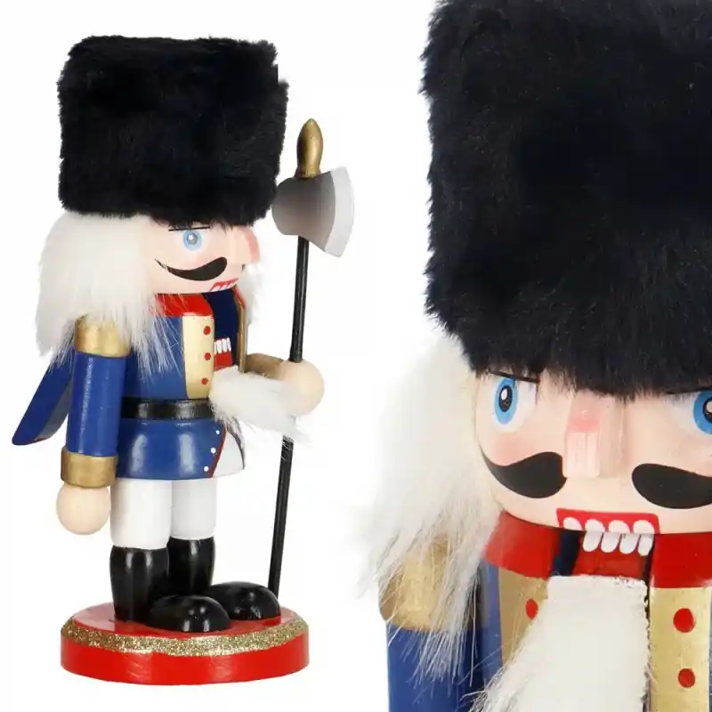 Vrácení Zdarma Louskáček - Voják s halapartnou 16cm modrý, vánoční dekorace