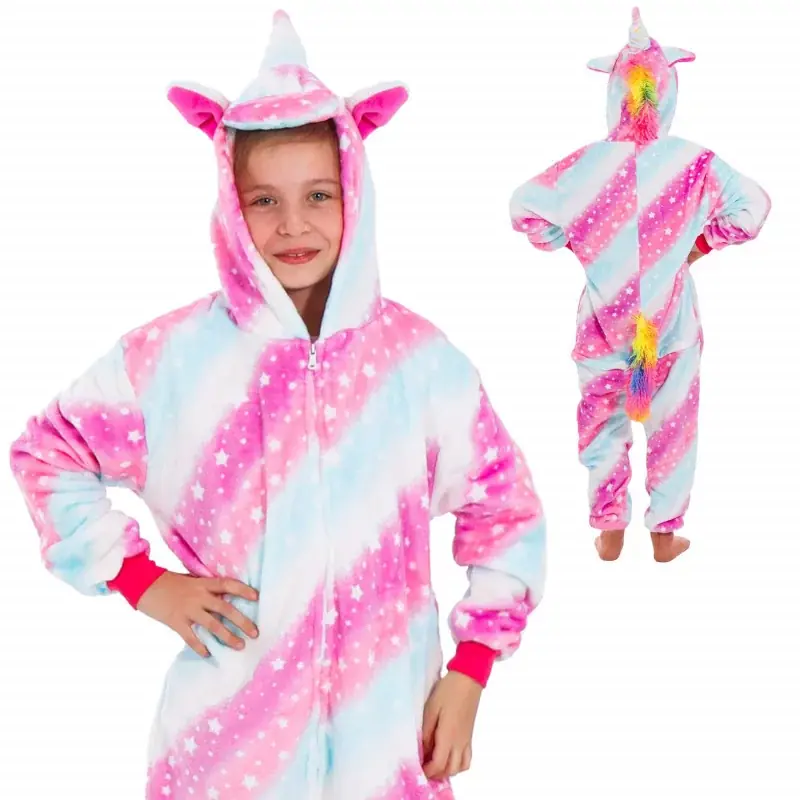 Pyžamo Kigurumi Jednorožec růžovo-bílé, vel. 130-140 cm SPRINGOS Víkendová Akce