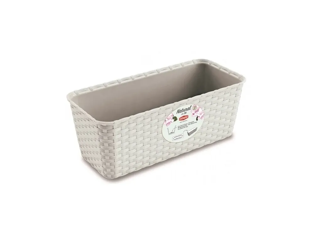 Truhlík samozavlažovací Natural - bílý 30cm Sleva