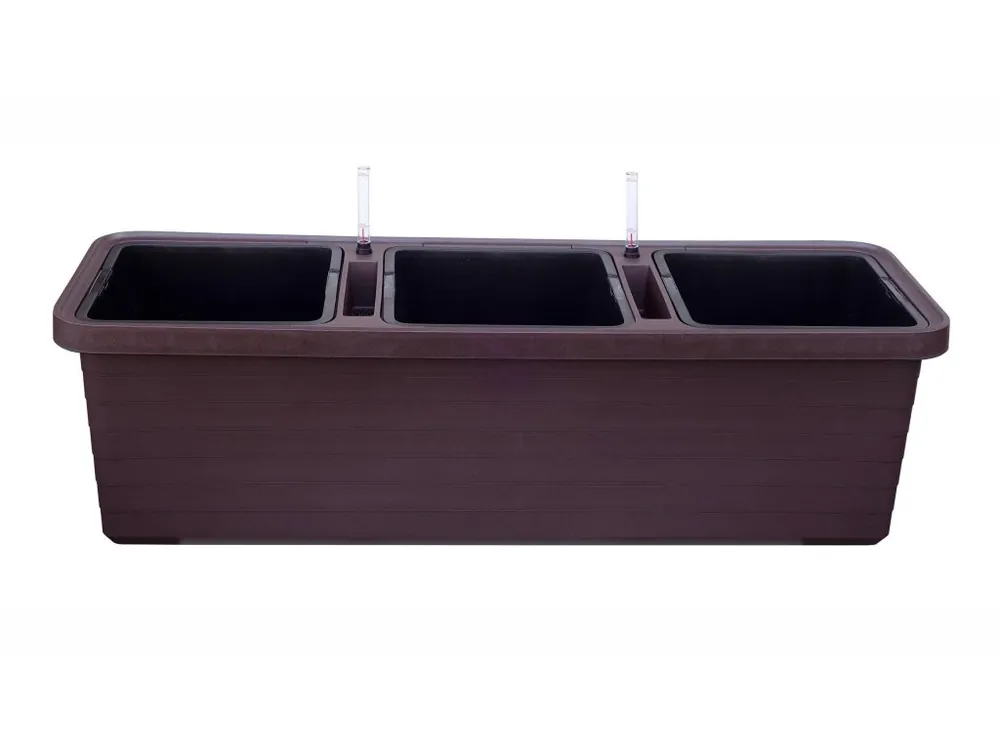 Truhlík samozavlažovací Berberis Trio - čokoládový 117cm Novinka