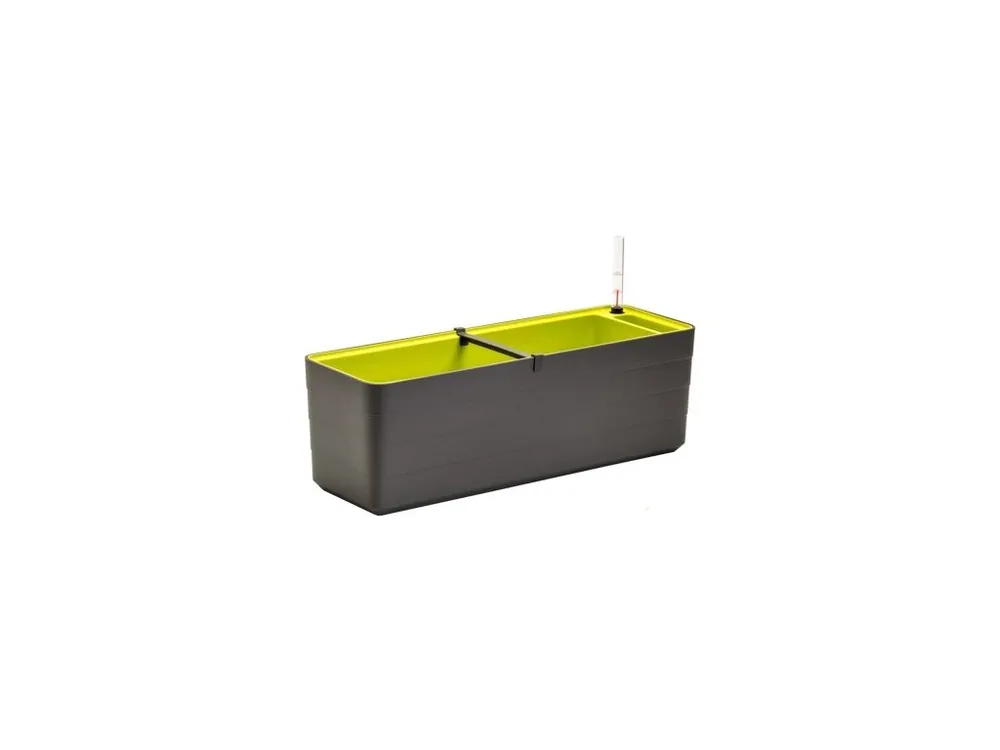 Truhlík samozavlažovací Berberis - antracit + zelená 60 cm Zlevněný
