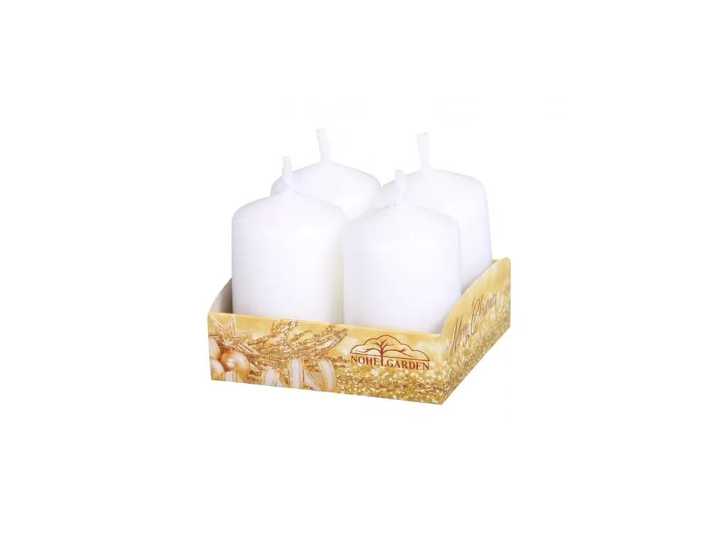 Cenová Bomba Svíčka adventní matná bílá 4ks