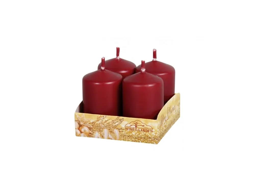 Svíčka adventní matná bordó 4ks Značkový