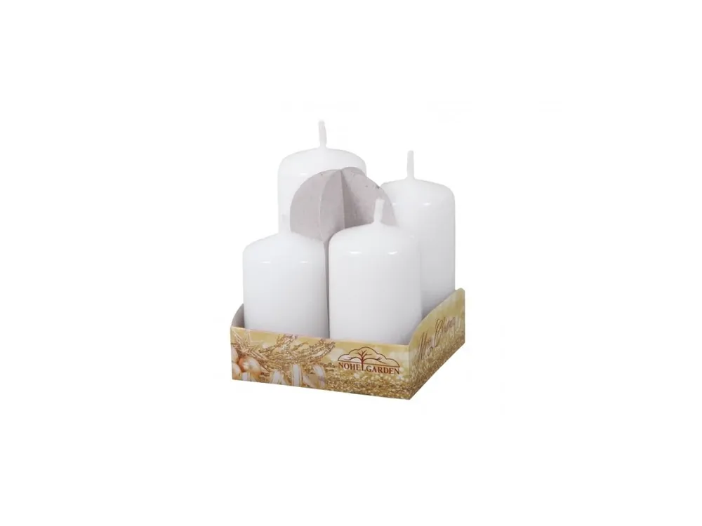 Ověřený Svíčky adventní STUPŇOVITÉ lakované d4x6/7/8/9cm - bílá 4ks