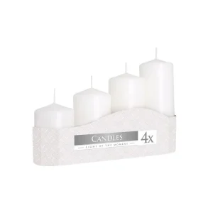 Svíčky adventní STUPŇOVITÉ matné d5x7,9,11,13cm - bílá 4ks Cenová Bomba