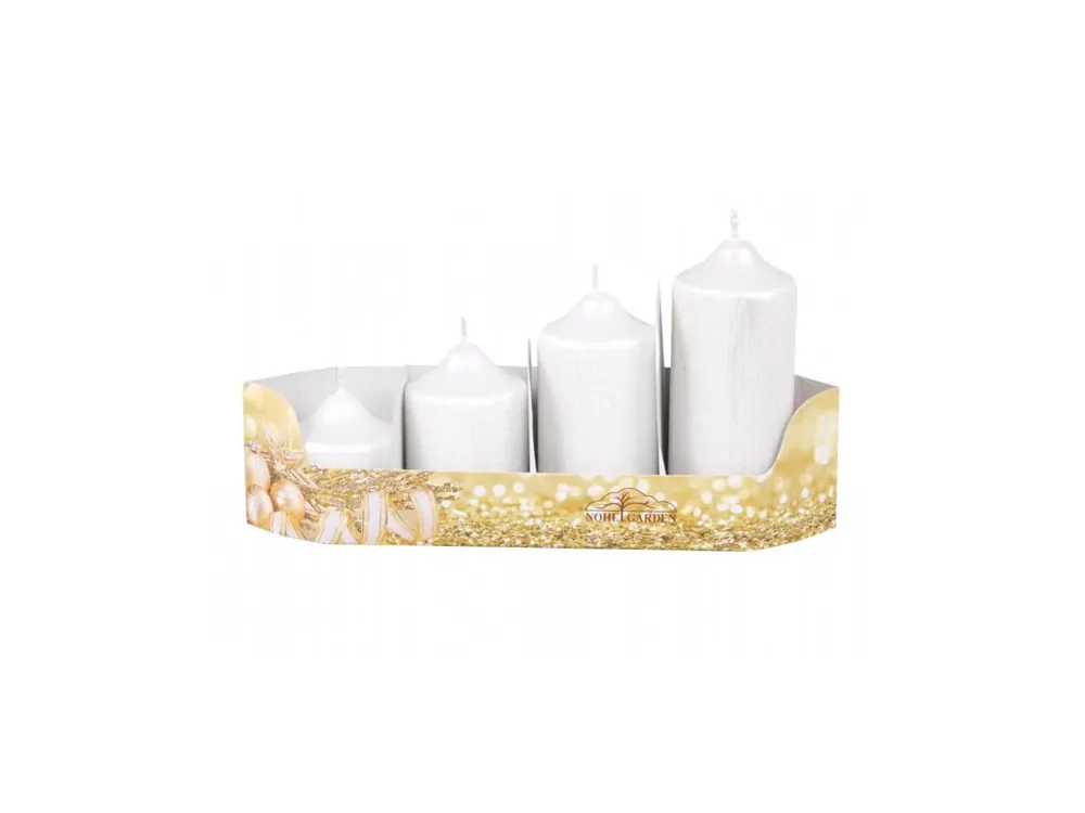 Nejprodávanější Svíčky adventní STUPŇOVITÉ PEGAS - bílé - d4,5x5,7,9,11cm 4ks
