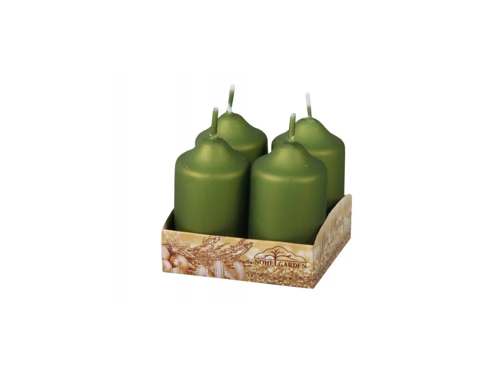 Svíčka adventní metalická matná d4x7cm - olivová - 4ks Rychlé Dodání