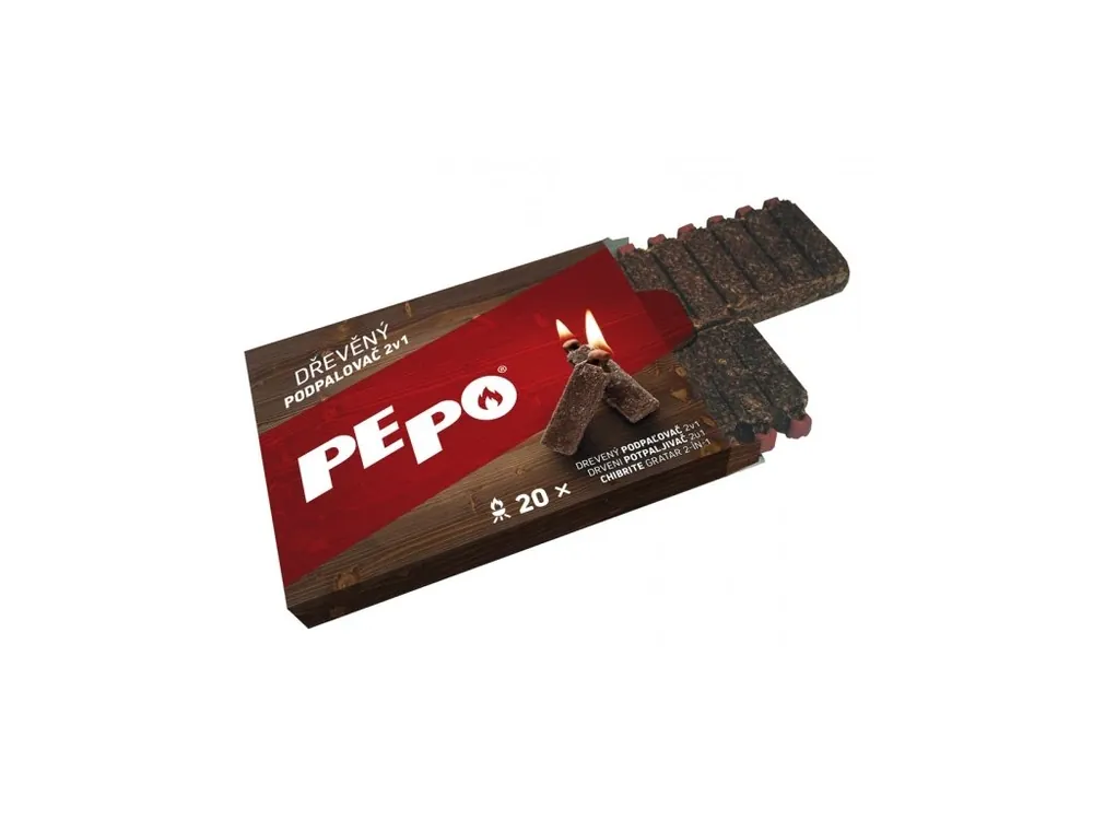 Podpalovač PE-PO 2v1 dřevo 20 podpalů Super Cena