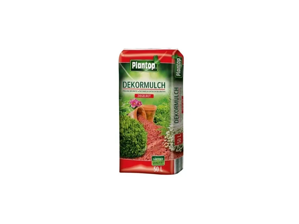 Mulč kůrový PLANTOP dekorační červený 50l Výprodej