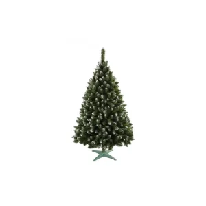 Levný Stromek JEDLE umělý vánoční s bílými konci + stojan 160cm