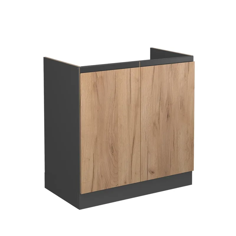 Finální Výprodej Spodní skříňka kuchyňské linky R-Line Zlatý mocný dub 80 cm Tvar J, bez pracovní desky Vicco