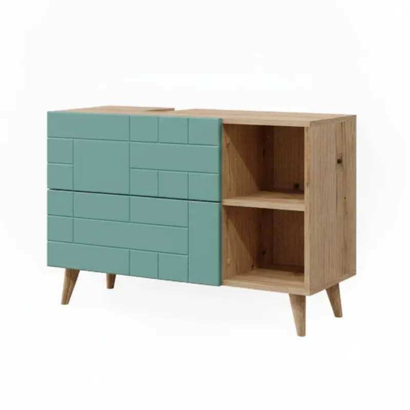 Základní skříňka pod umyvadlo Rudi Mátově zelená 90 x 59 cm se 2 zásuvkami Vicco Nejprodávanější