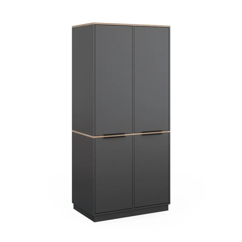 Šatní skříň Betti Anthracite/Sonoma 82 x 179 cm se 4 dvířky Vicco Dokud Zásoby Vydrží