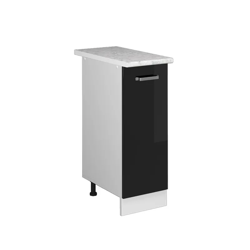 Lékárničková skříňka R-Line Černý vysoký lesk 30 cm s pracovní deskou Vicco Originální