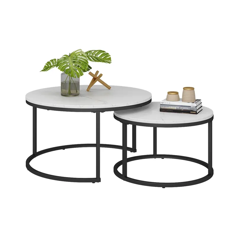 Stoleček kávový stolík Montreal Bílá 77 x 40 cm 2 díly Vicco Top Prodej