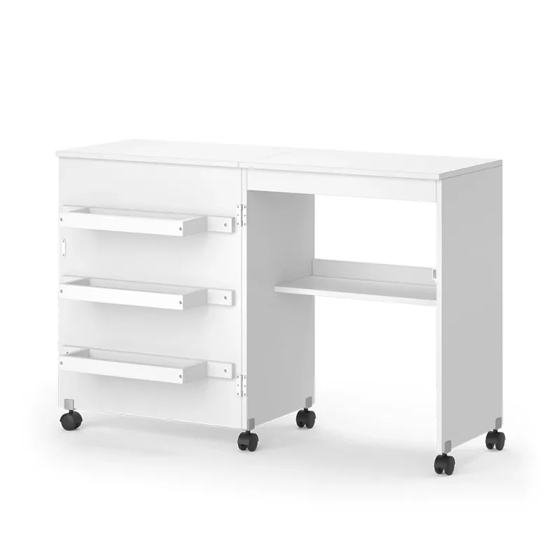 Šicí stůl Carmen Bílá 118 x 77.5 cm se 3 policemi Vicco Akce