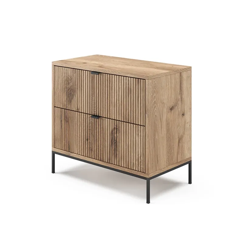 Cenově Výhodný Noční stolek Eliza Dub Viking 66 x 60 cm se 2 zásuvkami Vicco