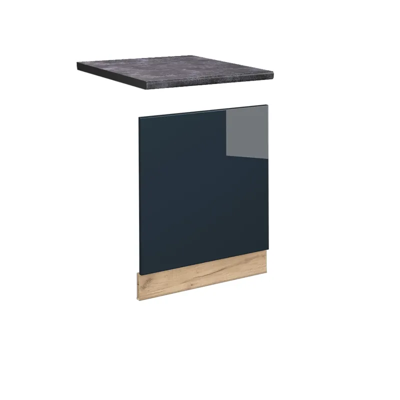 Levný Přední panel Fame-Line Tmavě modrá s vysokým leskem 60 cm , PD Antracit Vicco