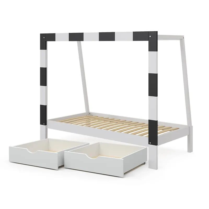 Aktuální Dětská postel Football goal Bílá 80x160 cm se zásuvkou Vitalispa