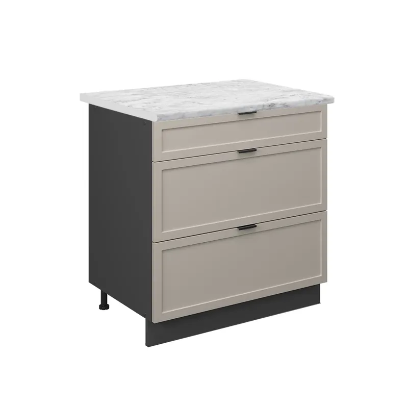 Spodní skříňka kuchyňské linky Fame-Line GreyBeige 80 cm se 3 zásuvkami, PD Mramor Vicco Výprodej