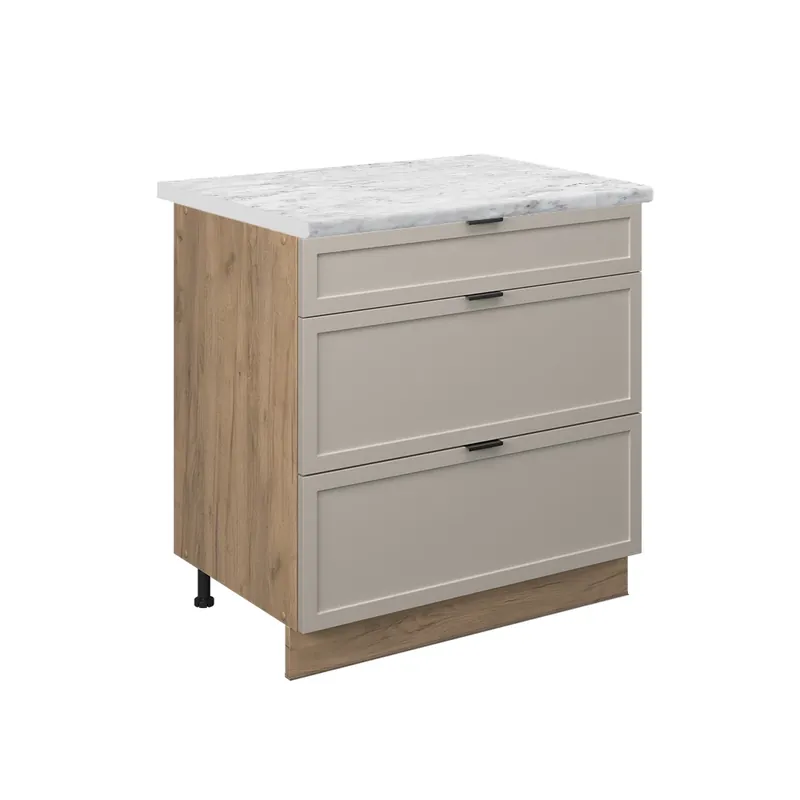 Spodní skříňka kuchyňské linky Fame-Line GreyBeige 80 cm se 3 zásuvkami, PD Mramor Vicco Sezónní Sleva