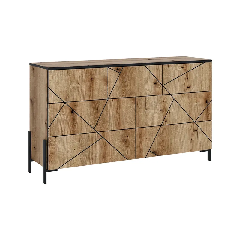 Oblíbený Kredenc Hatto Dub 139.8 x 80.2 cm se 7 zásuvkami Vicco