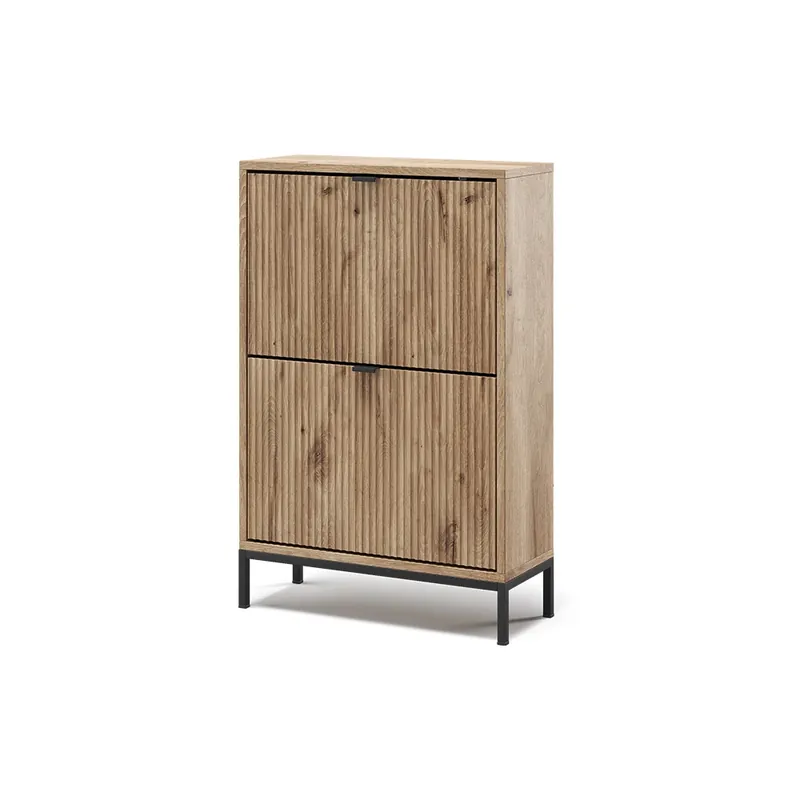 Zlevněný Botník na boty Eliza Dub Viking 60 x 92 cm se 2 sklopnými zásuvkami Vicco