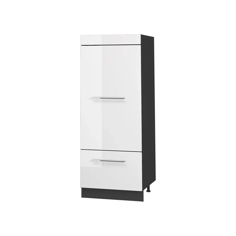Dokud Zásoby Vydrží Kuchyňská spížní skříň Fame-Line Bílá vysoký lesk/Antracit 60 cm Vicco