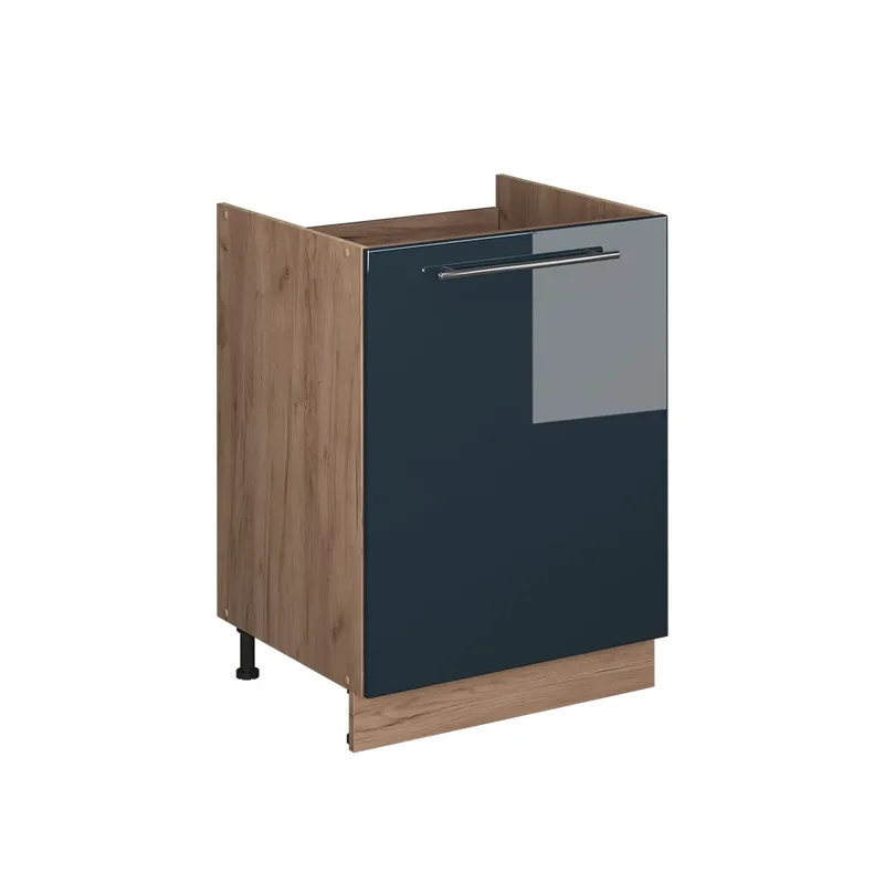 Skříňka pod dřez Fame-Line Tmavě modrá s vysokým leskem/Zlatý mocný dub 60 cm Vicco Oblíbený