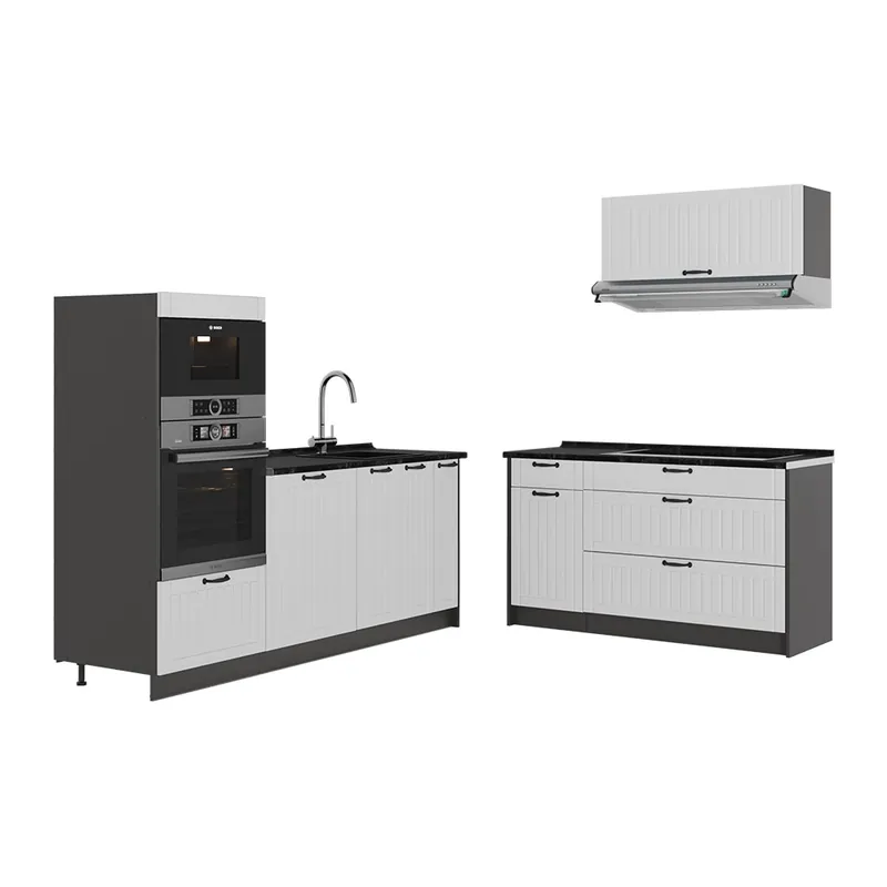 Expresní Doručení Kuchyně Fame-Line Bílý venkovský dům/Antracit 340 cm bez pracovní desky Vicco