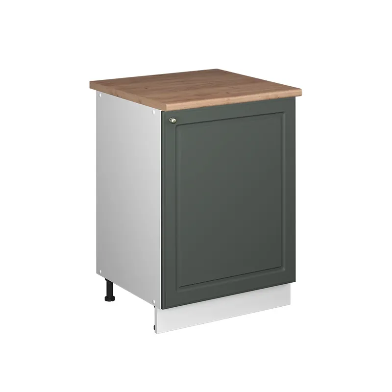 Horká Nabídka Spodní skříňka kuchyňské linky Fame-Line Zelená zlatá země/Bílá 60 cm 1 dvířka s pracovní deskou Vicco