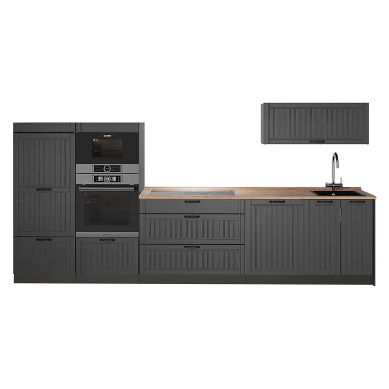 Bezpečná Platba Kuchyňský kout Fame-Line Tmavě šedá/Antracit 340 cm, PD Dub Vicco