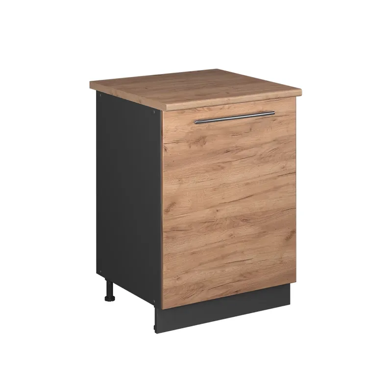 Bezpečná Platba Spodní skříňka kuchyňské linky Fame-Line Zlatý mocný dub/Antracit 60 cm 1 dvířka s pracovní deskou Vicco