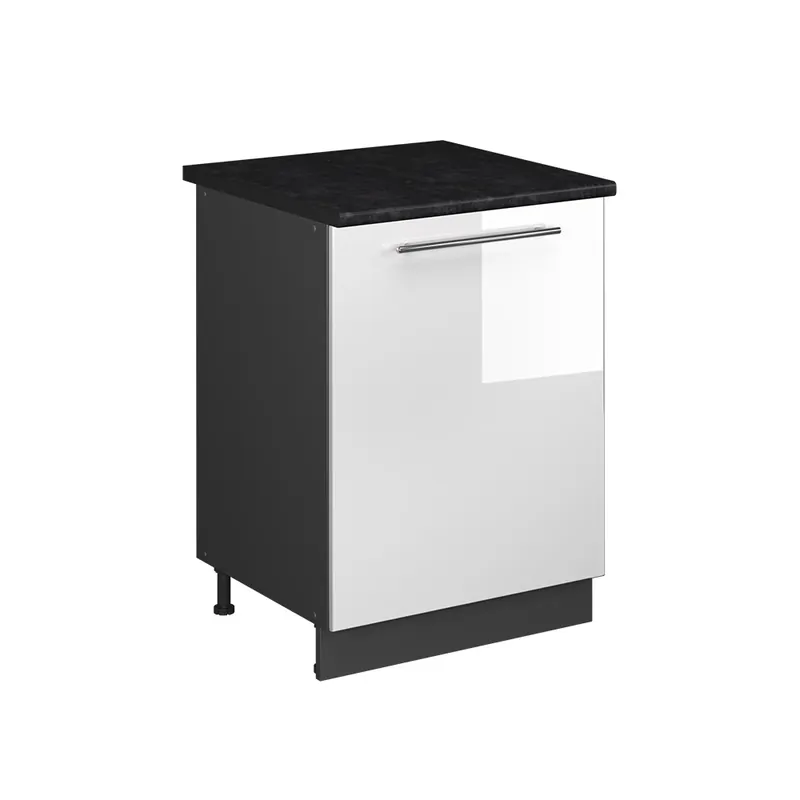 Spodní skříňka kuchyňské linky Fame-Line Bílá vysoký lesk/Antracit 60 cm 1 dvířka s pracovní deskou Vicco Jen Po Omezenou Doba