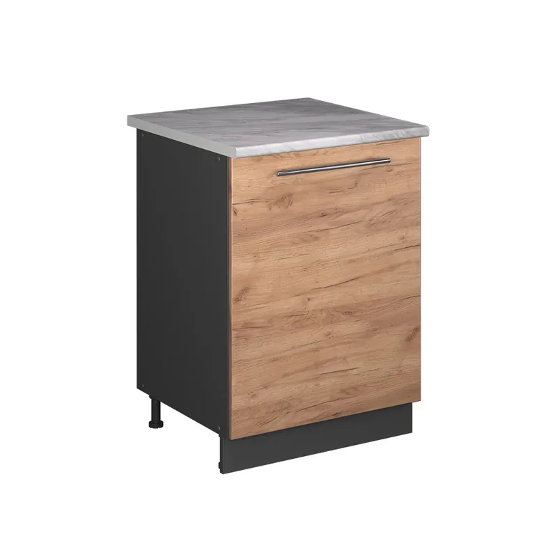 Akční Cena Spodní skříňka kuchyňské linky Fame-Line Zlatý mocný dub/Antracit 60 cm 1 dvířka s pracovní deskou Vicco