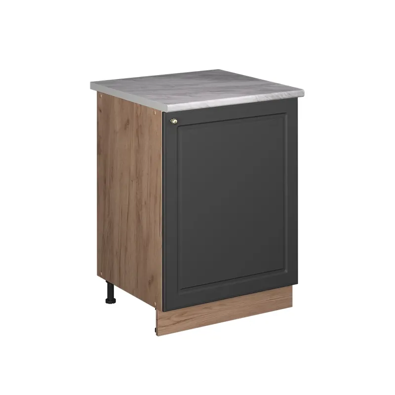 Spodní skříňka kuchyňské linky Fame-Line Anthrazit-Gold Landhaus/Zlatý mocný dub 60 cm 1 dvířka s pracovní deskou Vicco Dokud Zásoby Vydrží