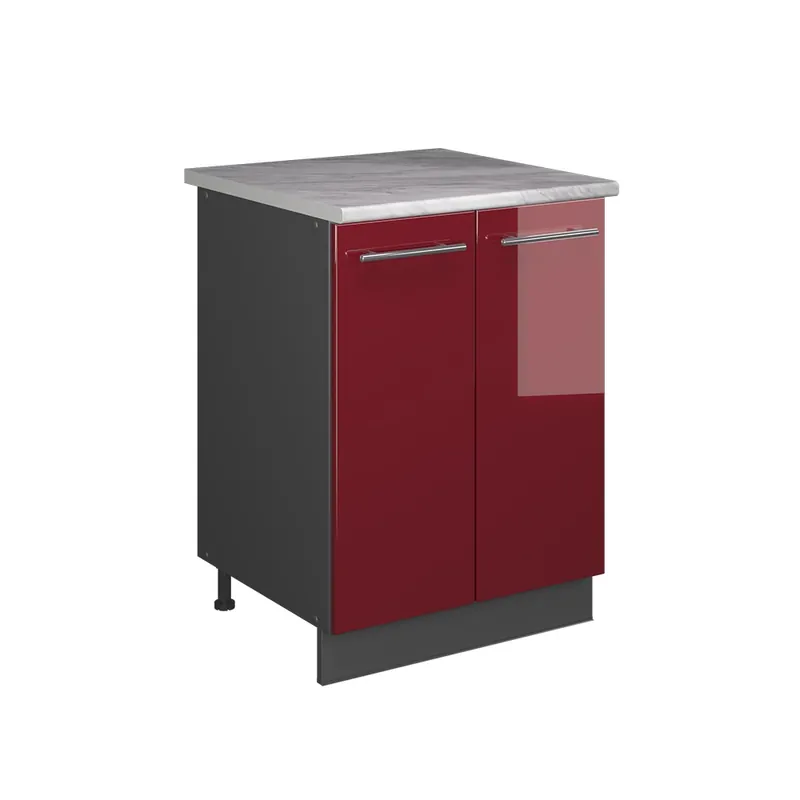 Skříňka pod dřez Fame-Line Bordó červená vysoký lesk/Antracit 60 cm Vicco Speciální Cena