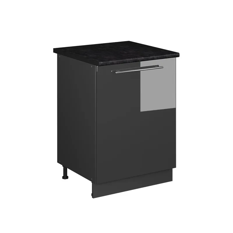 Nízká Cena Spodní skříňka kuchyňské linky Fame-Line Antracitový vysoký lesk/Antracit 60 cm 1 dvířka s pracovní deskou Vicco