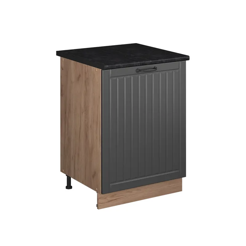 Zlevněný Spodní skříňka kuchyňské linky Fame-Line Tmavě šedá/Zlatý mocný dub 60 cm 1 dvířka s pracovní deskou Vicco