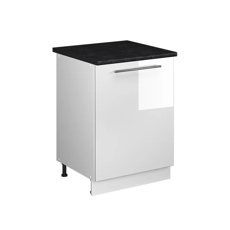 Spodní skříňka kuchyňské linky Fame-Line Bílá vysoký lesk/Bílá 60 cm 1 dvířka s pracovní deskou Vicco Originální