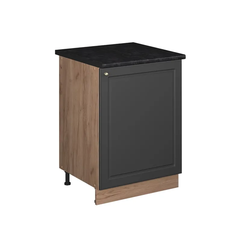 Spodní skříňka kuchyňské linky Fame-Line Anthrazit-Gold Landhaus/Zlatý mocný dub 60 cm 1 dvířka s pracovní deskou Vicco Levný