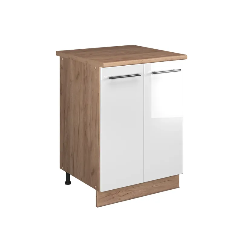 Pouze Dnes Skříňka pod dřez Fame-Line Bílá vysoký lesk/Zlatý mocný dub 60 cm Vicco