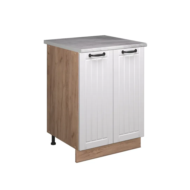 Originální Skříňka pod dřez Fame-Line Bílý venkovský dům/Zlatý mocný dub 60 cm Vicco